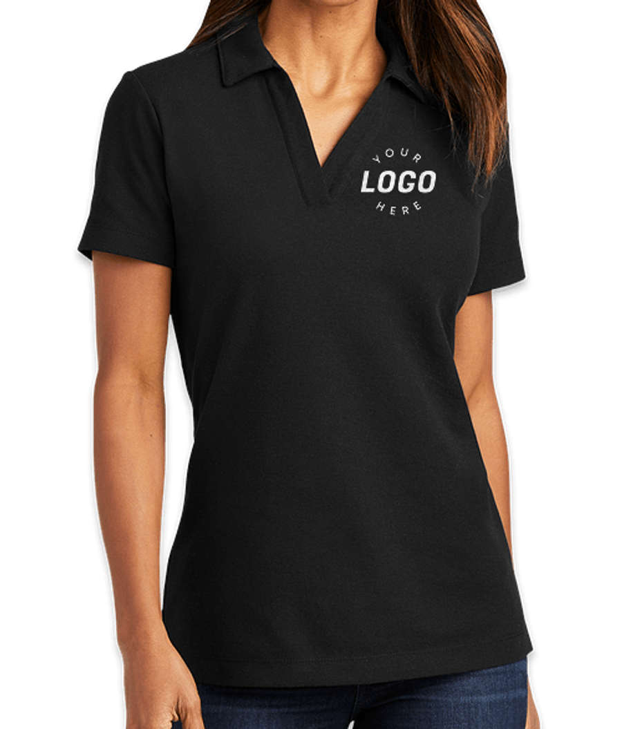 Port Authority Women's C-FREE Cotton Blend Pique Polo in Black