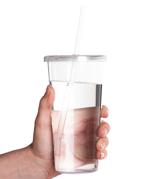 24 oz. Sizzle Plastic Tumbler with Straw