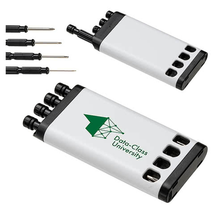Handyman 4-Piece Mini Screwdriver Set in White/Black