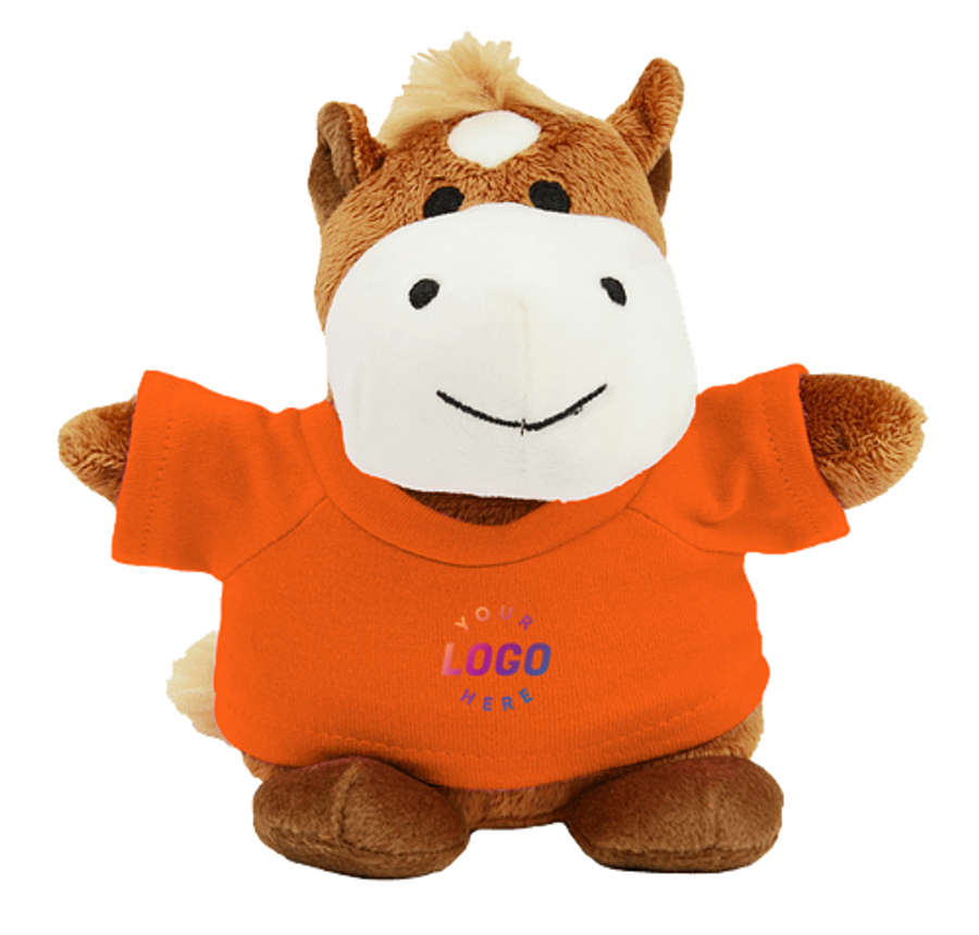 Full Color Bean Bag Buddies 6" Horse Plush Animal in Orange