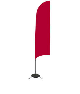 Full Color 13’ Streamline Razor Flag with Cross Base - Color: Cardinal