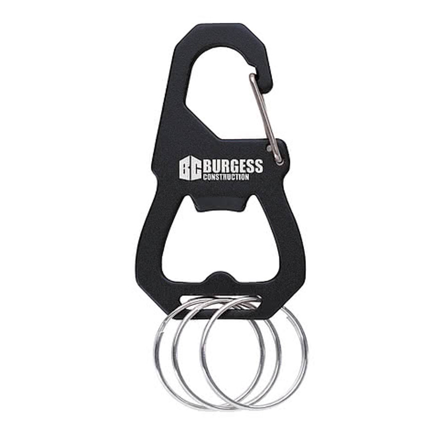 Laser Engraved 3 Keyring Carabiner with Bottle Opener
