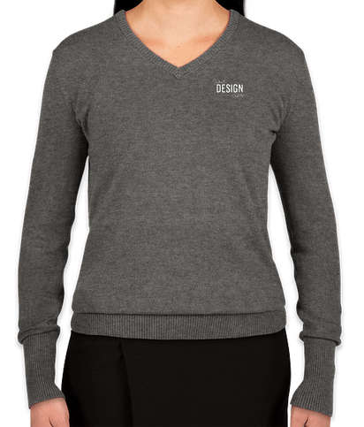 Port Authority Women's V-Neck Sweater - Charcoal Heather