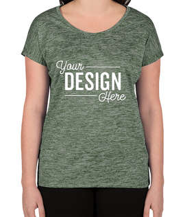 Sport-Tek Women's Electric Heather Performance Shirt - Color: Forest Green Electric