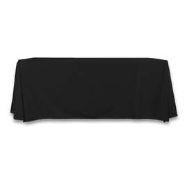 Full Color 6' Poplin Throw Tablecloth - Color: Black