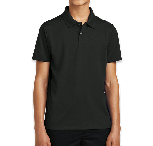 Port Authority Youth Dry Zone UV Performance Polo in Deep Black
