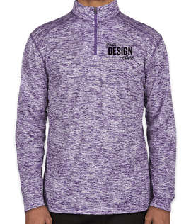 Badger Heather Quarter Zip Performance Shirt - Color: Purple