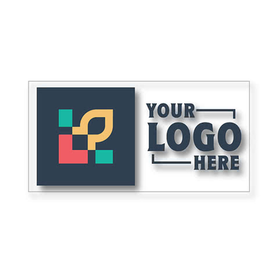 Full Color 4 in. x 2 in. Clear Rectangle Sticker in Clear