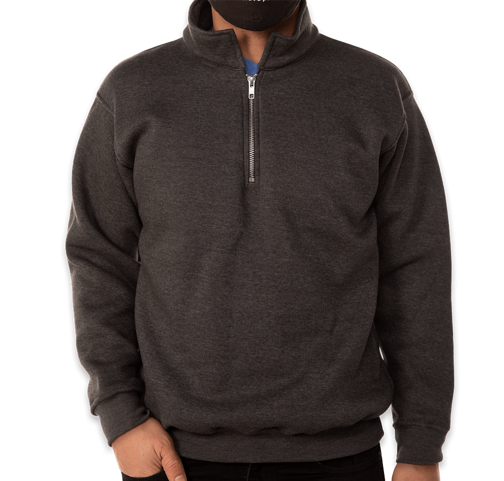 Bayside USA-Made Quarter-Zip Pullover Sweatshirt-default