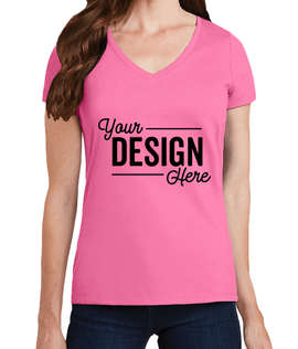 Port & Company Women's Fan Favorite V-Neck T-shirt - Color: New Pink