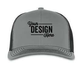Pacific Headwear Contrast Stitch Snapback Trucker Hat - Color: Graphite / Black / Graphite