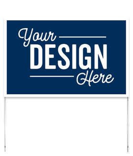 Full Color 22" x 14" Poster Yard Sign with Metal Frame - Color: Navy