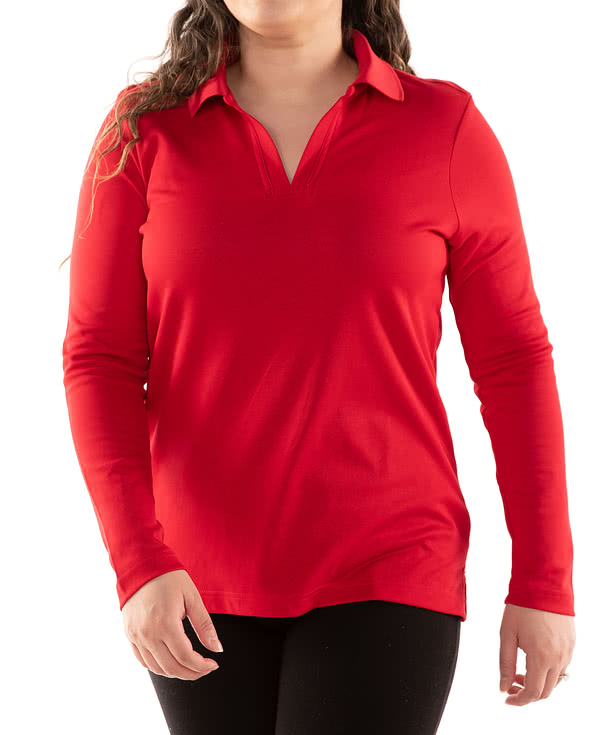 Devon & Jones Women's CrownLux Long Sleeve Performance Polo