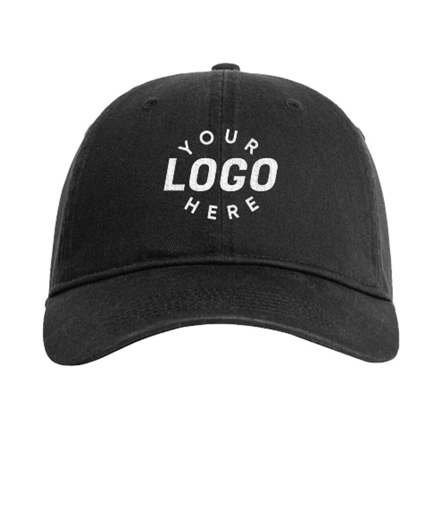 Comfort Colors Coastal Washed Twill Baseball Hat in Black
