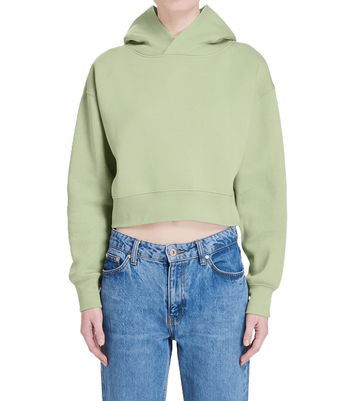 Lane Seven Women's Heavyweight Cropped Pullover Hoodie in Matcha