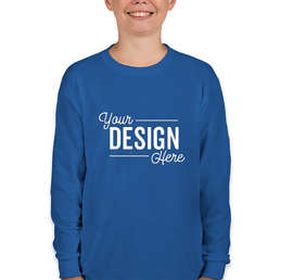 Canada - Gildan Youth 100% Cotton Long Sleeve T-shirt - Color: Royal