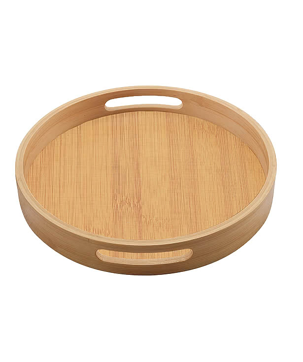 Laser Engraved Bamboo Serving Tray with Handles