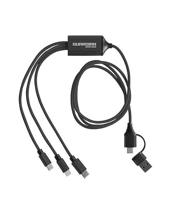 Laser Engraved Light-Up-Your-Logo 3-in-1 Charging Cable