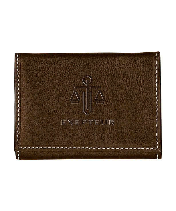 Debossed Andrew Philips Contrast Stitch Tri-Fold Wallet