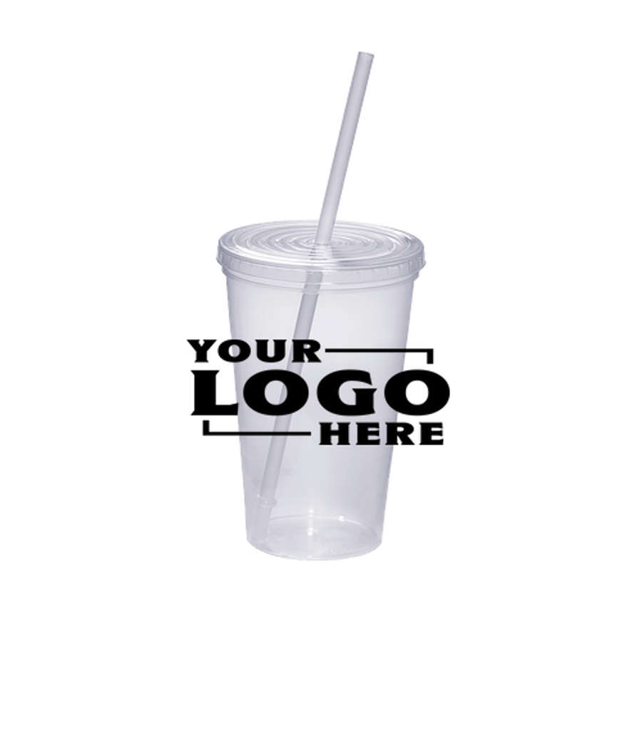 20 oz. Econo Sturdy Sipper Tumbler with Straw in CLEAR