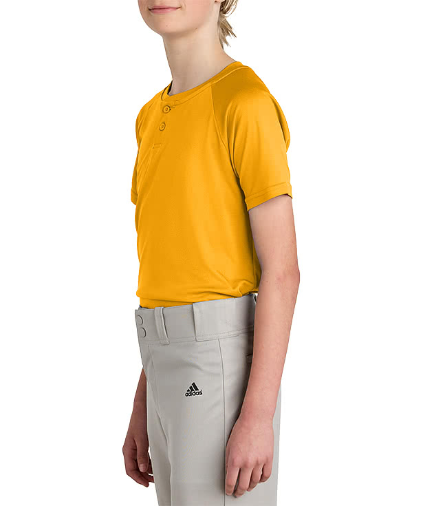 Sport-Tek Youth Competitor 2-Button Baseball Henley