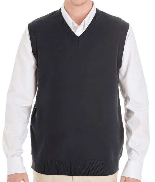 Harriton Pilbloc V-Neck Sweater Vest in Black