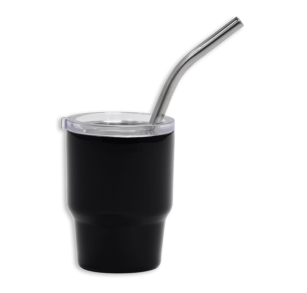 3 oz. Stainless Steel Mini Mate Shot Glass Tumbler with Straw-default