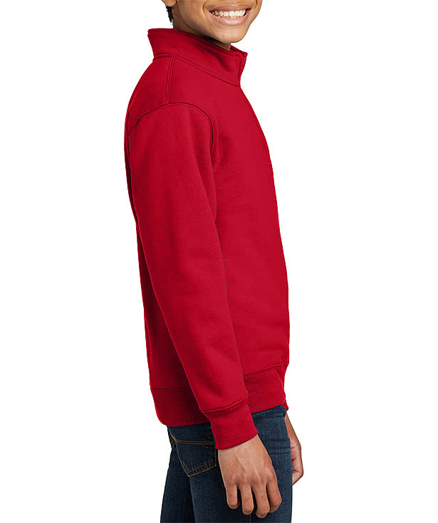 Port & Company Youth Core Quarter Zip Sweatshirt - Embroidered