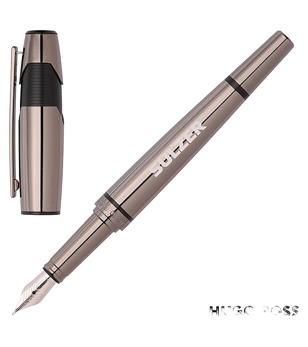 Hugo Boss Laser Engraved Chevron Rollerball Pen (black ink)