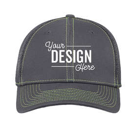New Era 39THIRTY Contrast Stitch Stretch Fit Mesh Hat - Color: Graphite / Cyber Green