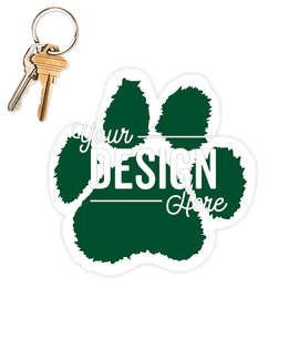 5.5 in. x 5.5 in. Paw Print Car Magnet - Color: Forest Green / White