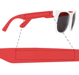 Two-Tone Promotional Sunglasses - Color: White / Red