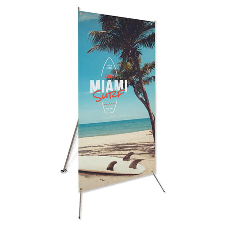 Full Color 32" x 72" Tripod Banner Display Kit in White