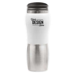 14 oz. Maui Two-Tone Stainless Steel Tumbler - Color: White