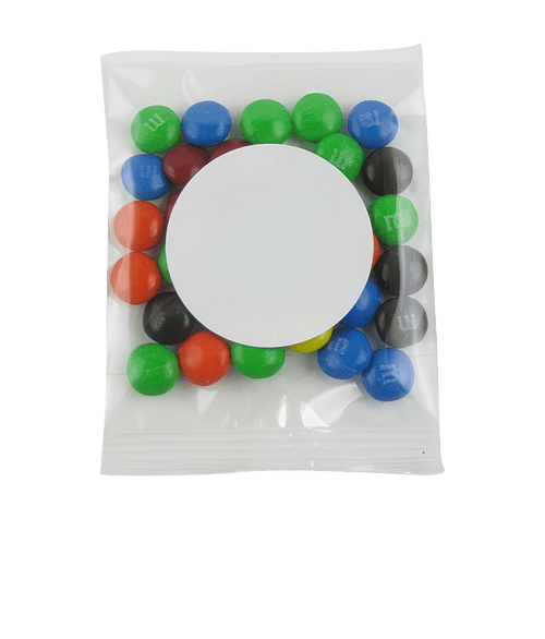 Full Color M&M's Promo Pack Candy Bag in White