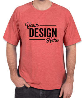 Sport-Tek Tri-Blend Short Sleeve Raglan Performance Shirt - Color: True Red Heather