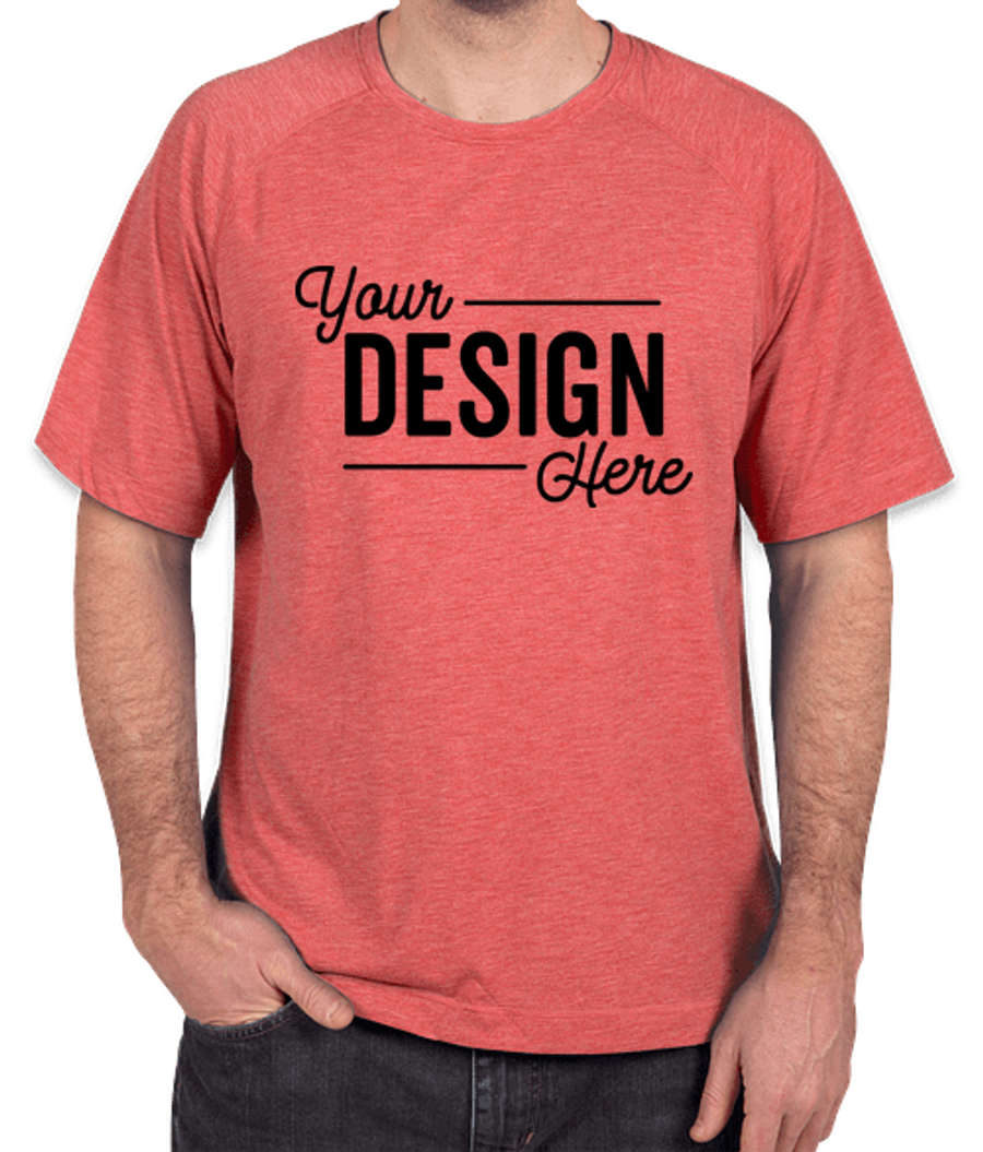 Sport-Tek Tri-Blend Short Sleeve Raglan Performance Shirt in True Red Heather