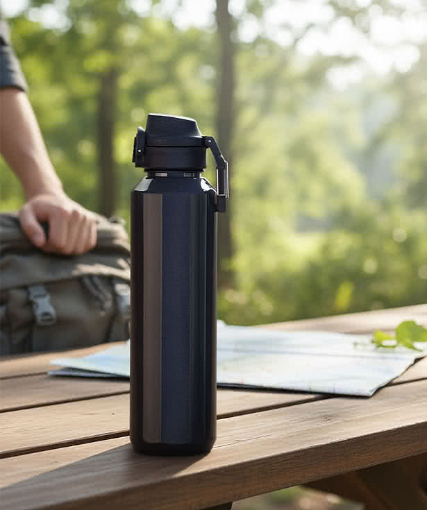 27 oz. Switchback Recycled Water Bottle with Flip-Top Lid & Carabiner