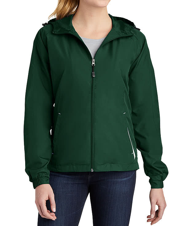Sport-Tek Women's Full Zip Hooded Windbreaker Jacket