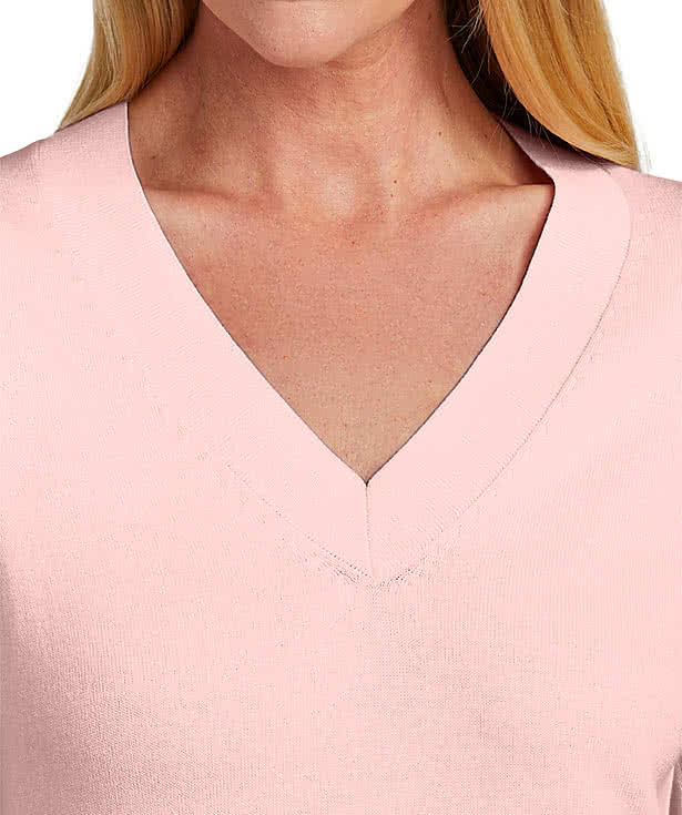 Brooks Brothers Women’s Cotton Stretch V-Neck Sweater