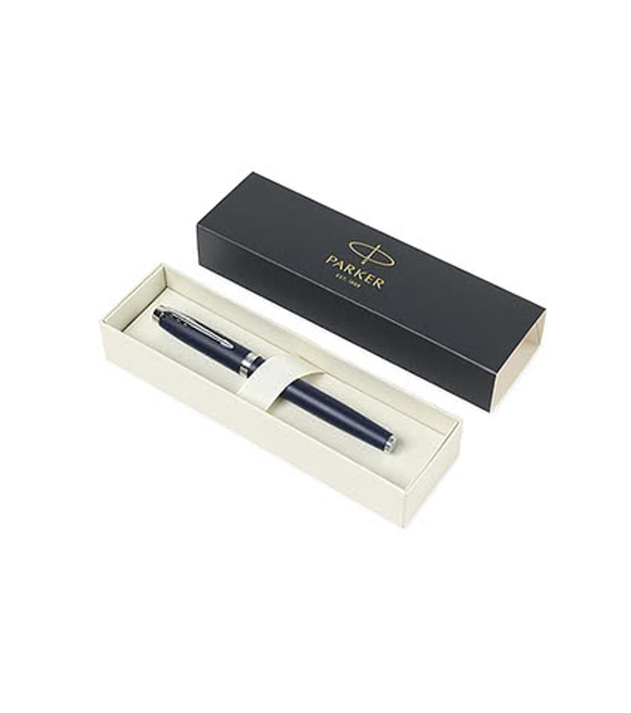 Parker IM Matte Finish Rollerball Pen (black ink) in Blue Matte - Silver Trim