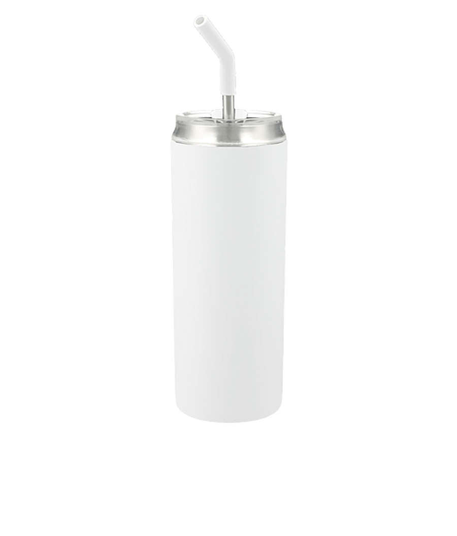 Mountain Sunset 20 oz. Marka Copper Vacuum Insulated Tumbler with Straw in White / Pink
