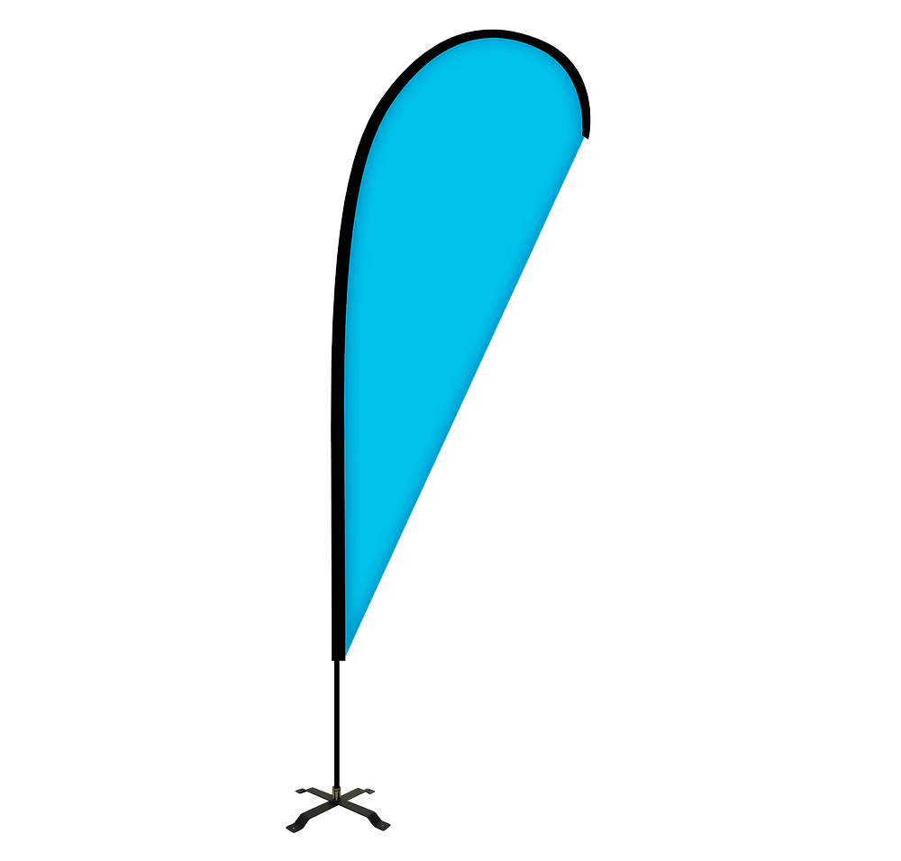 Full Color 2' x 6' Portable Teardrop Flag with Cross Base-default