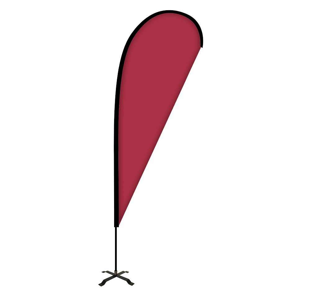 Full Color 2' x 6' Portable Teardrop Flag with Cross Base-default