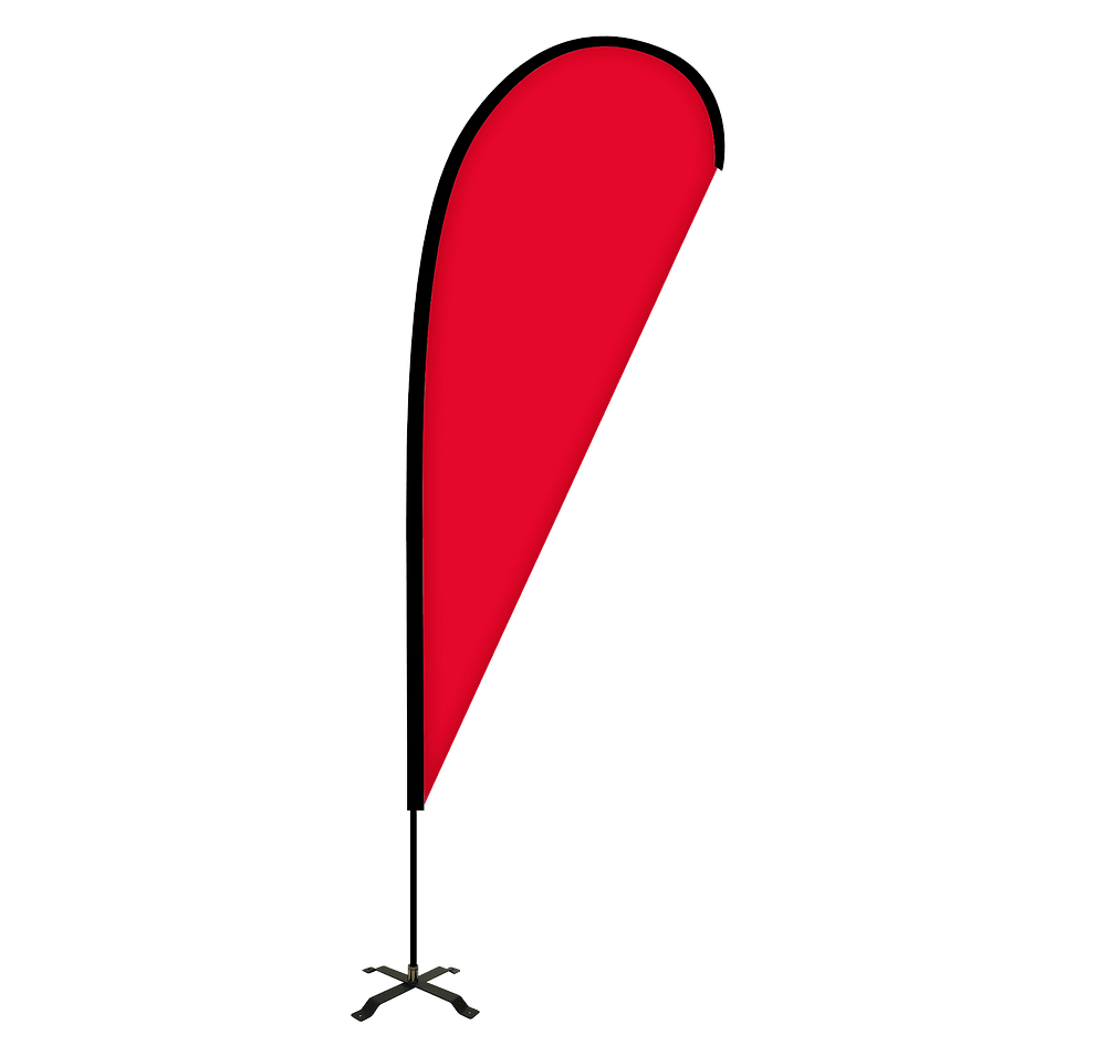 Full Color 2' x 6' Portable Teardrop Flag with Cross Base-default