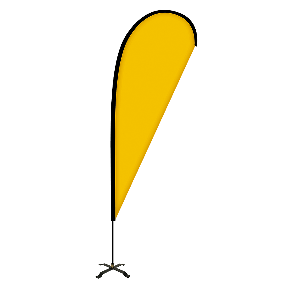Full Color 2' x 6' Portable Teardrop Flag with Cross Base-default
