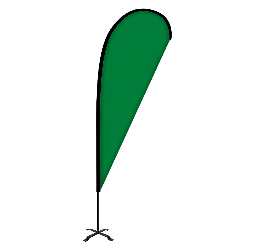 Full Color 2' x 6' Portable Teardrop Flag with Cross Base-default