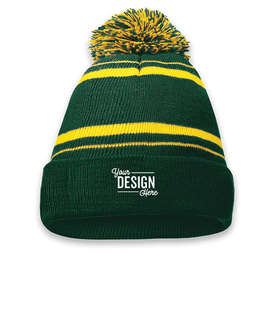 Holloway Homecoming Pom Pom Beanie - Color: Forest / Light Gold