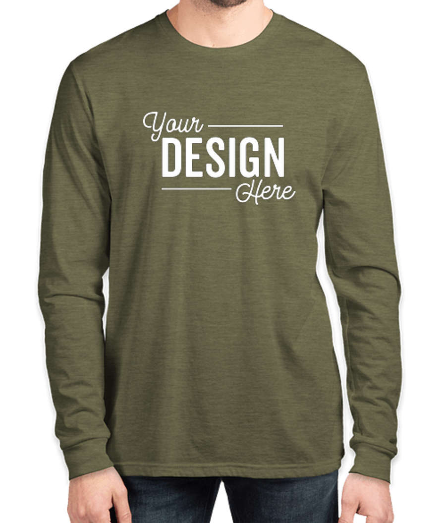 Next Level Jersey Blend Long Sleeve T-shirt in Military Green
