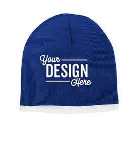 Sportsman Bottom Stripe Beanie - Color: Royal / White